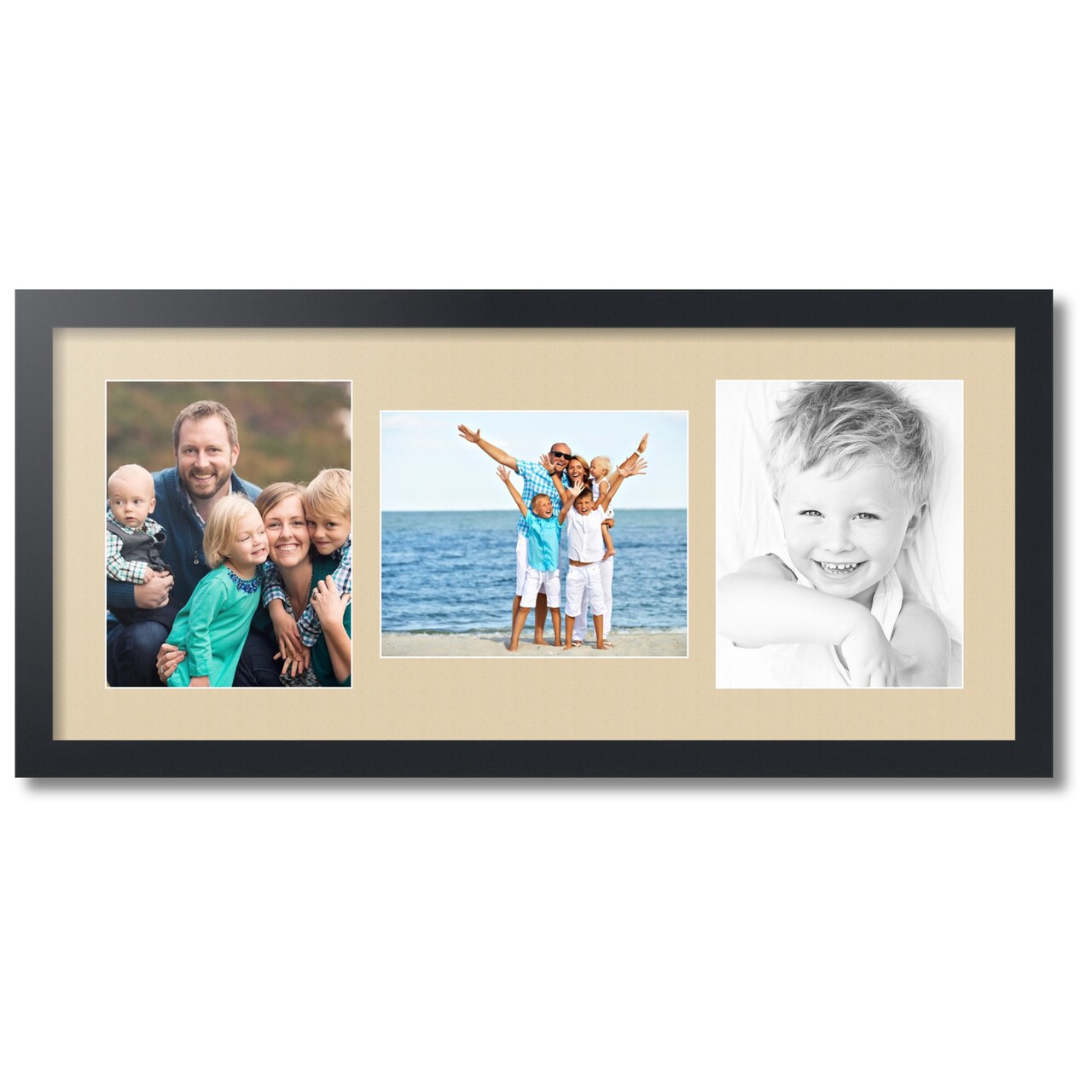 ArtToFrames Collage Photo Picture Frame with 3 - 8x10 inch Openings, Framed in Black with Over 62 Mat Color Options and Plexi Glass (CSM-3926-117)